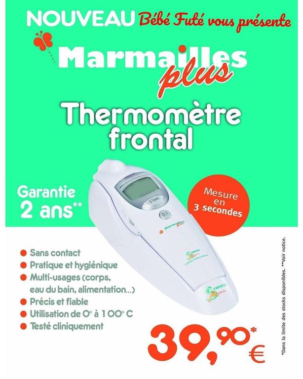 Thermomètre Frontal Fiable Précis Bébé